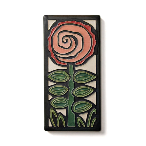 Motawi Tileworks - 4" x 8" Tile - 'Percival's Petals' (Pink) #4898