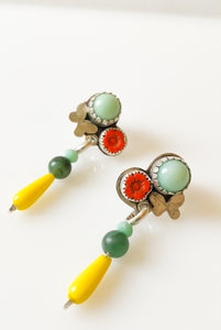 Amuck Design - Earrings - Butterfly Flower (Chrysoprase, Jade)