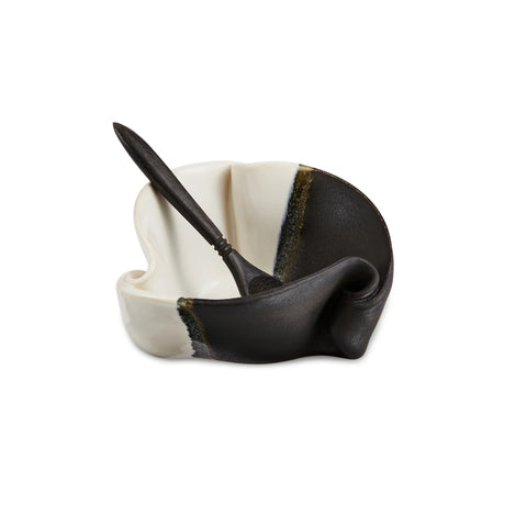 Hilborn Pottery - Mustard Pot (Black & White)