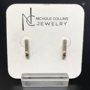 Nichole Collins - Earrings - Bar with Silver Ball #D301