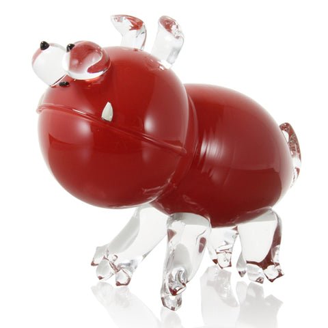 Catherine Labonte - Colored Glass Sculpture - Dog (Red) #12