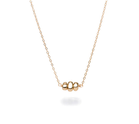 Edgy Petal - Necklace - Gold-Plated 3 Nugget Arc #LUX-33