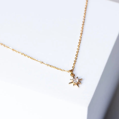 Edgy Petal - Necklace - Sports Luxe Dainty Crystal Star #LUX-3