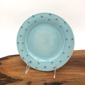 Egitto - 8" Plate - Light Blue w/ Raised Flowers - 36