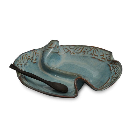 Hilborn Pottery - Two-Sided Condiment Dish (Medley Sable Edging)