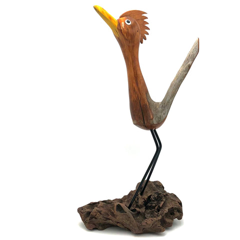 Rarebirds - Wooden Sculpture - 21" Standing Crested Roadrunner