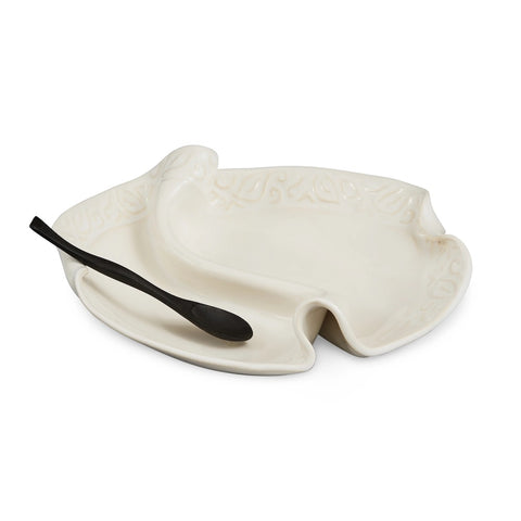 Hilborn Pottery - Two-Sided Condiment Dish (White)