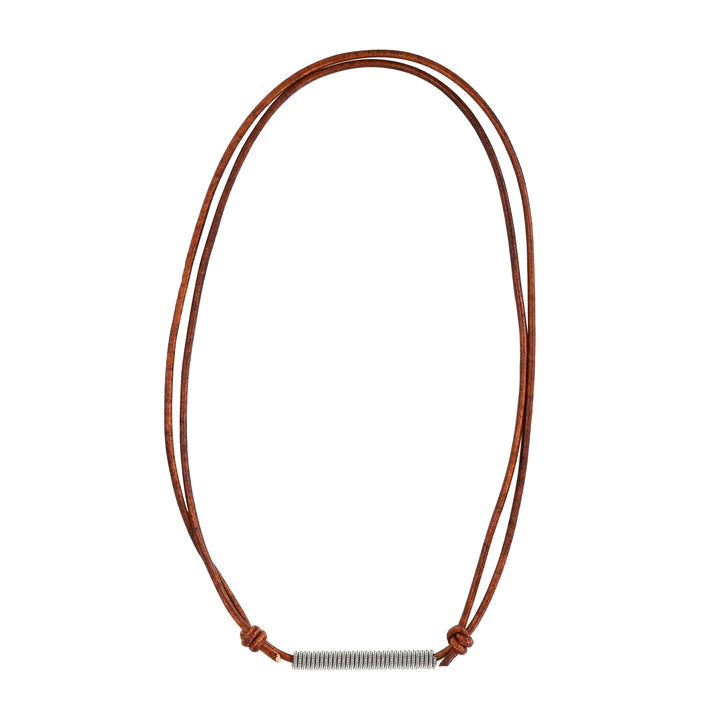 High Strung Studios - Necklace - Slipknot - Brown (Silver) #NEAJ83NN