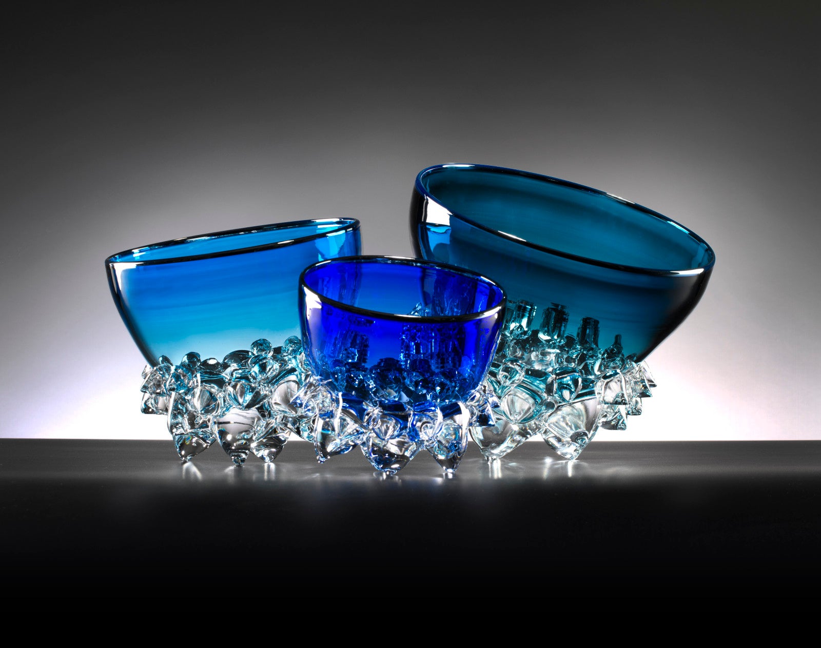 Axiom Glass - 'Thorn Vessel' Series - 7" Bowl (Midnight Blue) #TV7