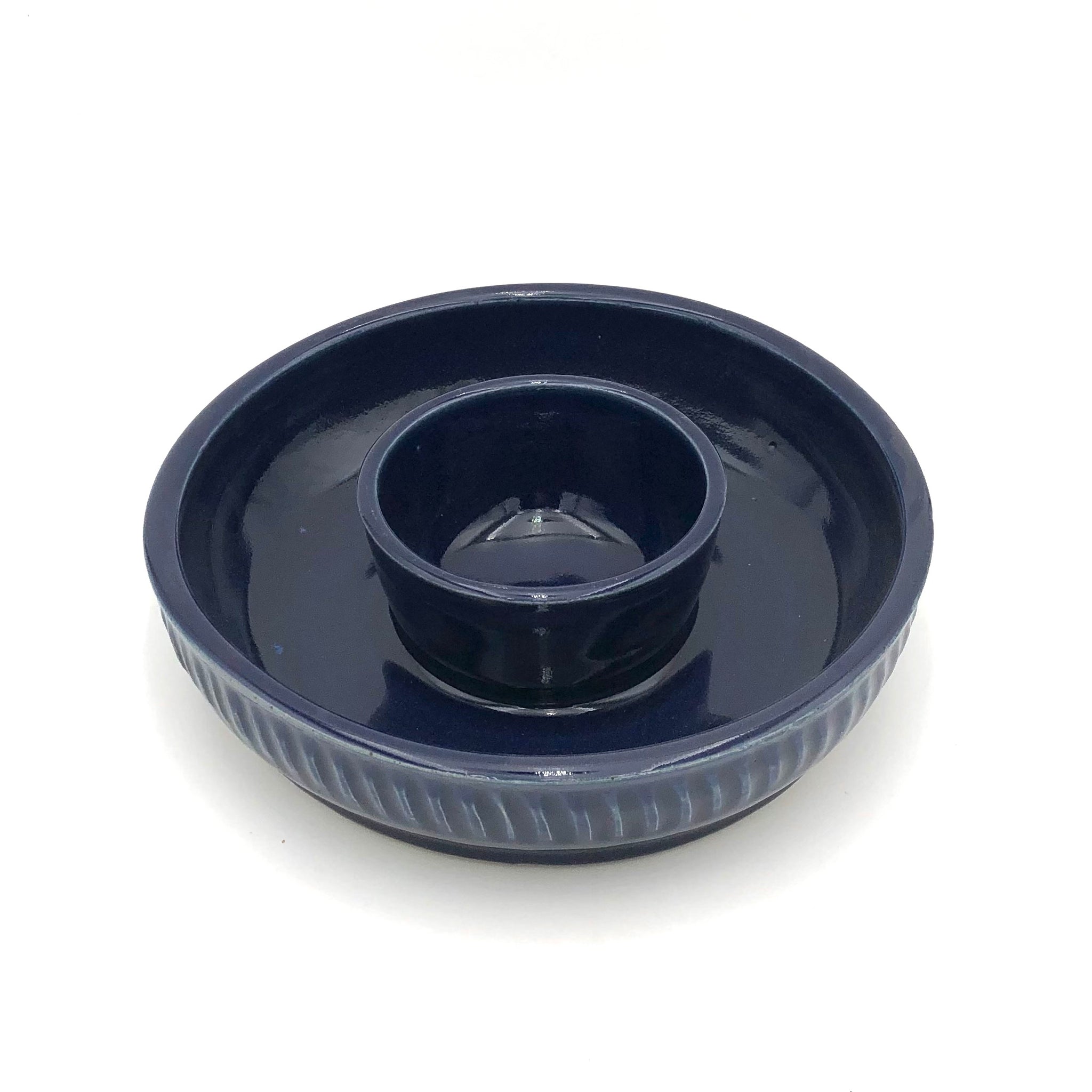 Coburn - Chip & Dip - Large (Fluted Dark Blue)