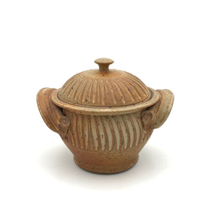 Coburn -   Small Lidded Casserole #1 - Bean Pot (Fluted Tan)