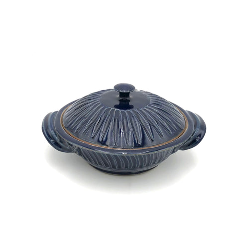 Coburn -   Medium Lidded Casserole (Fluted Dark Blue)