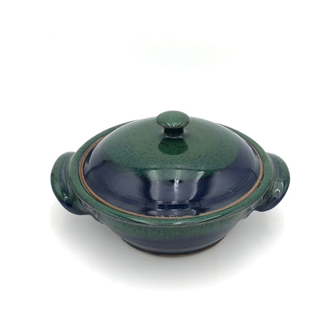 Coburn -   Small Lidded Casserole #2 - Flat Pot (Blue/Green)