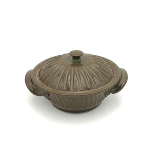 Coburn -   Small Lidded Casserole #2 - Flat Pot (Fluted Green)