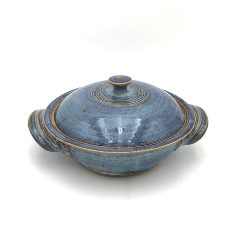 Coburn -   Small Lidded Casserole #2 - Flat Pot (Light Blue)