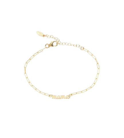 Kris Nations - Bracelet - 'Mama' Cursive Script (18K Gold Vermeil)