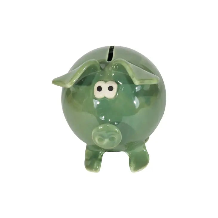 Clay in Motion - Ceramic Piggy Bank (Green)