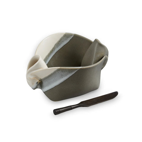 Hilborn Pottery - Pinch Pot (Grey & White)