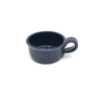 Coburn - Soup Mug with Handle (Fluted Dark Blue)