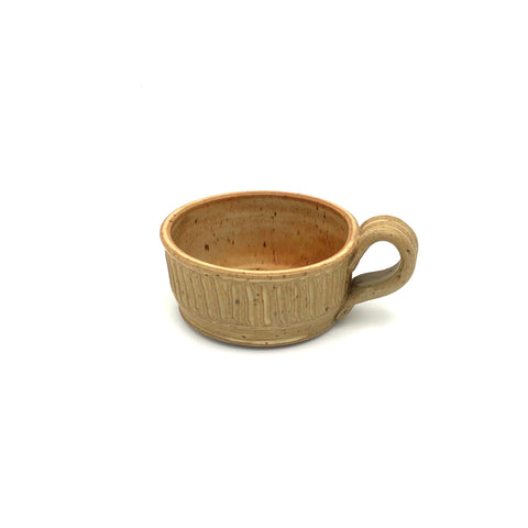 Coburn - Soup Mug with Handle (Fluted Tan)