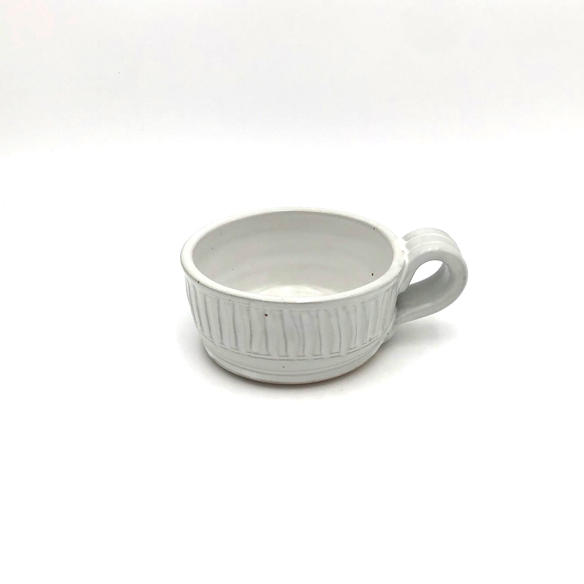 Coburn - Soup Mug with Handle (Fluted White)