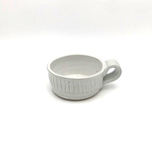 Coburn - Soup Mug with Handle (Fluted White)